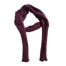(Jujube Red) Sleeved Shawl Scarf Solid Color Hollow Twist Women Bohemian Style Wrap Braided Cable Scarf Winter Wear
