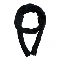 (Black) Sleeved Shawl Scarf Solid Color Hollow Twist Women Bohemian Style Wrap Braided Cable Scarf Winter Wear