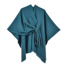 (Lake Blue) Women Autumn Winter Shawl Double Sides Solid Color Imitation Cashmere Shawl Versatile Scarf Shawl Cardigan