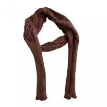 (Dark Coffee) Sleeved Shawl Scarf Solid Color Hollow Twist Women Bohemian Style Wrap Braided Cable Scarf Winter Wear