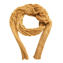 (Yellow) Sleeved Shawl Scarf Solid Color Hollow Twist Women Bohemian Style Wrap Braided Cable Scarf Winter Wear