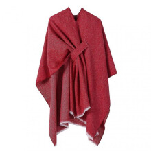 (Red) Cashmere Imitation Cloak Shawl Solid Color Windproof Soft Warm Ladies Shawl Jacket Women Autumn Winter Scarf Shawl