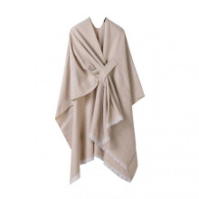(Beige) Cashmere Imitation Cloak Shawl Solid Color Windproof Soft Warm Ladies Shawl Jacket Women Autumn Winter Scarf Shawl