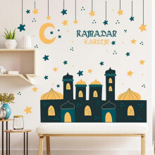 (style 9) Ramadan Wall Stickers Eid Mubarak Ramadan Decoration For Home 2023 Islamic Muslim Party Decor Eid Al Adha Ramadan Kareem Sticker