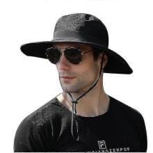 (Black) Sun Hat For Men/women, Summer Uv Protection Spf Waterproof Boonie Hat High Quality