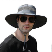 (Gray) Sun Hat For Men/women, Summer Uv Protection Spf Waterproof Boonie Hat High Quality