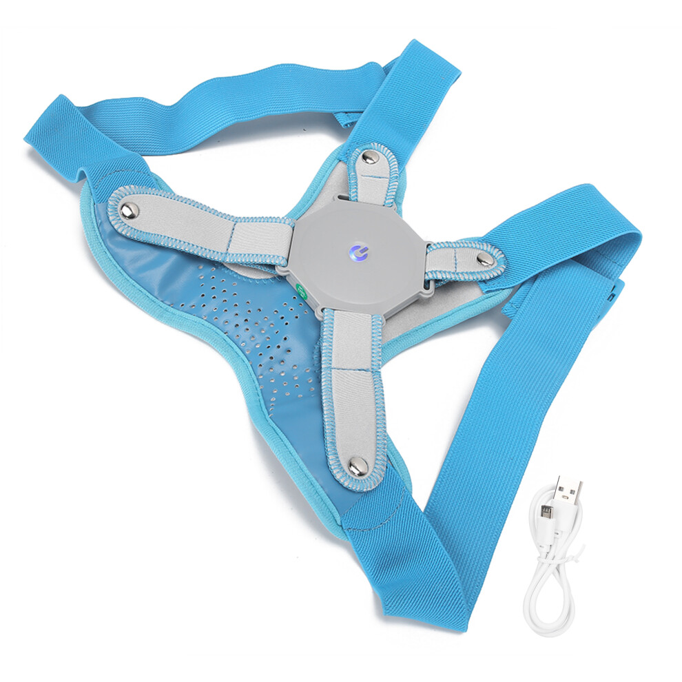 Blue Posture Corrector Trainer With Vibration Reminder, 500Mah Battery