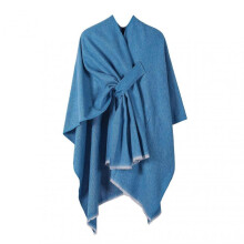 (Blue) Cashmere Imitation Cloak Shawl Solid Color Windproof Soft Warm Ladies Shawl Jacket Women Autumn Winter Scarf Shawl