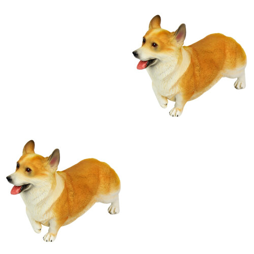 2Stk Simulation Corgi Figur Modell Spielzeug Desktop 2