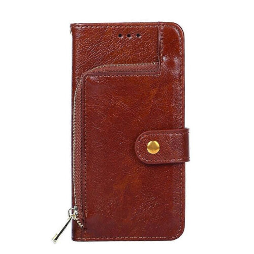 (Brown) For Infinix Note 12 Pro 4G Zipper Bag Leather Phone Case 2