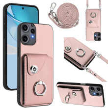 (For Nothing CMF Phone 2 Pro, Pink) Organ Card Bag Ring Holder Phone Case with Long Lanyard