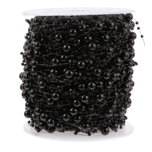 Perlenkette Kopfschmuck Mit Glasperlen 6000X0,5 Cm Schwarz 2