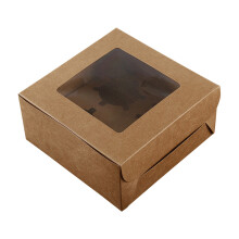10Stk 4-Hohlräume Kraftpapier Cupcake Box Für Dessertläden