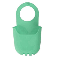 (Green) Silicone Hanging Bag Portable Lightweight Solid Color Universal Mobile Phone Storage Pouch Beach