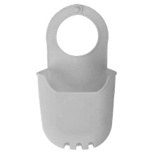 (Grey) Silicone Hanging Bag Portable Lightweight Solid Color Universal Mobile Phone Storage Pouch Beach
