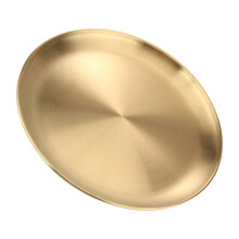 1Set Stahl Teller Dinner Golden Für Cafés Food Serving