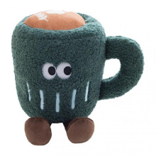 (Green) Coffee Cup Doll Plush Toy Interactive Design Doll Stress Relief Decorative Mini Pillow Doll Plush Ornament