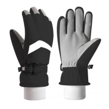 (One Size, Black) Winter Ski Gloves for Men Women Waterproof Windproof Touch Screen Snow Gloves Outdoor Thermal Gloves for Snowboard