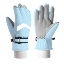 (One Size, Blue) Winter Ski Gloves for Men Women Waterproof Windproof Touch Screen Snow Gloves Outdoor Thermal Gloves for Snowboard