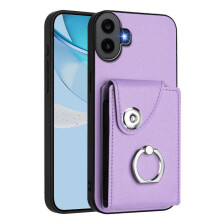 (For Nothing CMF Phone 1, Purple) Organ Card Bag Ring Holder Phone Case