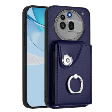(For Nothing Phone 3a Pro, Blue) Organ Card Bag Ring Holder Phone Case
