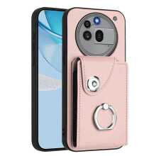 (For Nothing Phone 3a Pro, Pink) Organ Card Bag Ring Holder Phone Case
