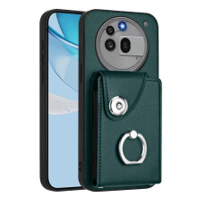 (For Nothing Phone 3a Pro, Green) Organ Card Bag Ring Holder Phone Case