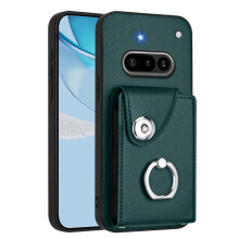 (For Nothing Phone 3a, Green) Organ Card Bag Ring Holder Phone Case