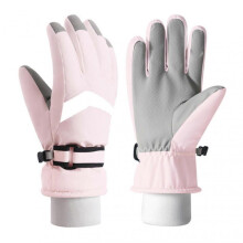 (One Size, Pink) Winter Ski Gloves for Men Women Waterproof Windproof Touch Screen Snow Gloves Outdoor Thermal Gloves for Snowboard