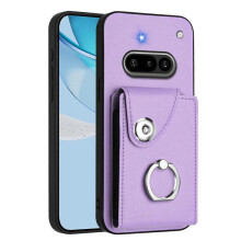 (For Nothing Phone 3a, Purple) Organ Card Bag Ring Holder Phone Case