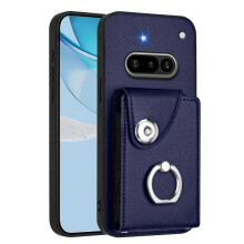 (For Nothing Phone 3a, Blue) Organ Card Bag Ring Holder Phone Case