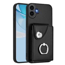 (For Nothing CMF Phone 1, Black) Organ Card Bag Ring Holder Phone Case