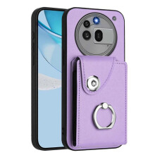 (For Nothing Phone 3a Pro, Purple) Organ Card Bag Ring Holder Phone Case