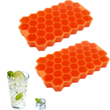 Molde con tapa para realzar cócteles, bandeja de hielo de panal con diseño apilable, silicona resistente a los olores y libre de BPA,