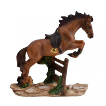 (Brown) Running Horse Statue Miniature Pony Figurine Resin Simulation Animal Sculpture Home Office Bookshelf Decoration Ornament