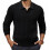 (L, Black) Men Knitted Tops Lapel Long Sleeve Solid Color Sweater Twist Pattern Winter Thick Warm Pullover Tops 1