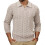 (2XL, Khaki) Men Knitted Tops Lapel Long Sleeve Solid Color Sweater Twist Pattern Winter Thick Warm Pullover Tops 1