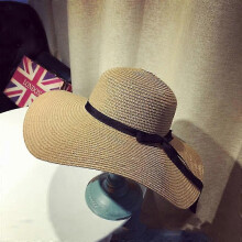 (sky blue) Summer Women Straw Hat Bowknot Wide Brim Floppy Panama Hats Female Lady Outdoor Foldable Beach Sun Cap