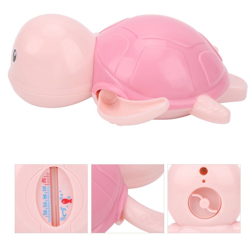 Baby Bath Thermometer Tortoise Floating Toy Safety Temperature Monitoring Pink
