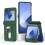 (Dark Green) Folding Central Axis Card Bag Phone Case with Ring 1