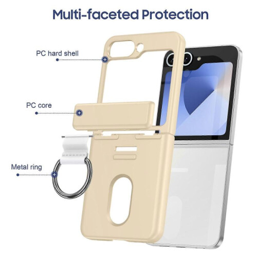 (Black) Folding Central Axis Card Bag Phone Case with Ring 1