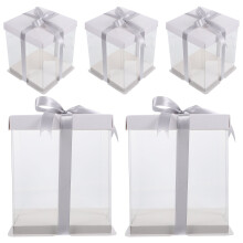 5Stk Transparente Kuchentransporter Geburtstagskuchenbox Für Party