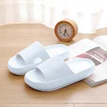 (40-41,White)Thick Platform Bathroom Home Slippers Women Fashion Soft Sole Indoor Slides Sandals 2022 Summer Non-slip Flip Flops