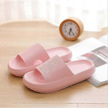 (44-45,Pink)Thick Platform Bathroom Home Slippers Women Fashion Soft Sole Indoor Slides Sandals 2022 Summer Non-slip Flip Flops