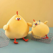 (25cm)55cm Fat New Funny Cross Eyes Chick Plush Doll Stuffed Kids Toys For Children Chicken Rooster Cock Wedding Birthday Gifts