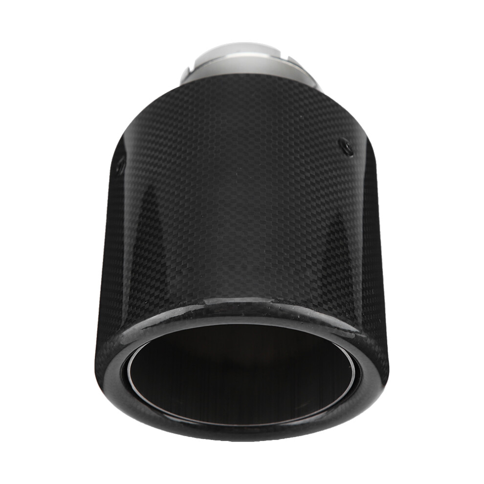 Carbon Fiber Style Single Outlet Exhaust Muffler Tip 54-101Mm For Most Cars 5061359472981