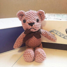 (Pink)Bear Stuffed Plush Toys Baby Cute Dress Key Pendant Pendant Dolls Gifts Birthday Wedding Party Decor