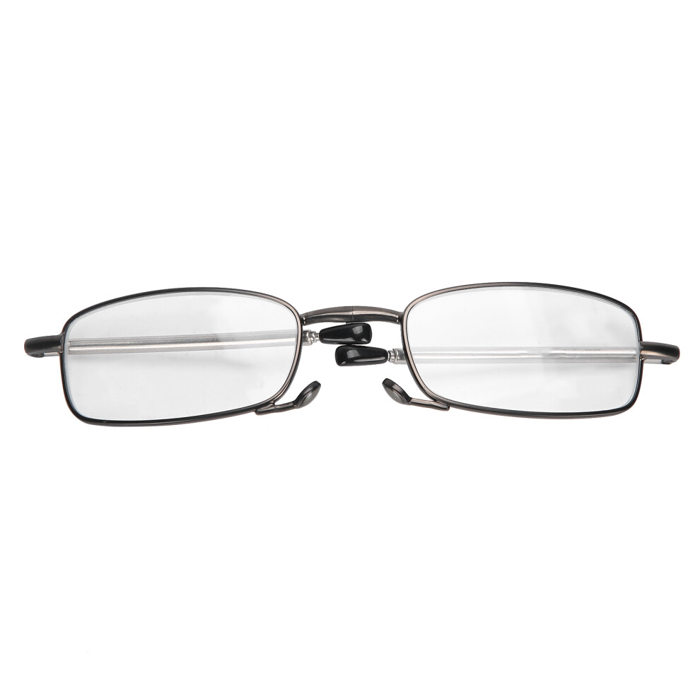 Gray Unisex Stainless Steel Folding Reading Glasses +3.00 For Elderly