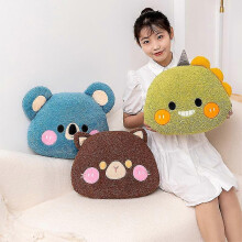 (cat)35cm Cute Animal Teddy Bear Rabbit Frog Tiger Pig Plush Toys Cartoon Stuffed Soft Pillow Back Sofa Cushion For Girls Kids