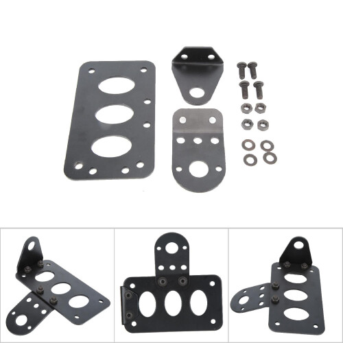 Motorcycle Retro Side Mount Tail Light Holder Frame Bracket #B Durable Metal 2
